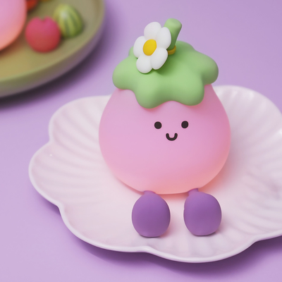 2025 Горячая продажа Led Battery Usb Powered Eggplant Ночные огни для детей Лампа для домашнего убранства Праздничное освещение Ночные огни для подарка