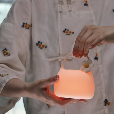 DIY креативный подарок сумочка Силиконовый хлопающий лампа с временем Постельное украшение Атмосфера Спальный ночной свет