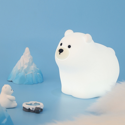 OEM Led Cute Cartoon Силиконовый Медвежьи Спящие лампы Usb Заряжаемая Ночная Лампа Детская спальня Кровать Ночное освещение
