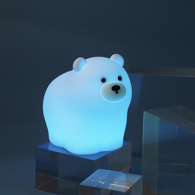 OEM Led Cute Cartoon Силиконовый Медвежьи Спящие лампы Usb Заряжаемая Ночная Лампа Детская спальня Кровать Ночное освещение