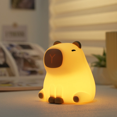 Новый симпатичный капибара Силиконовый ночной фонарь USB перезаряжаемый Led Pat лампа Время затуманивание декоративный стол Спящая ночная лампа