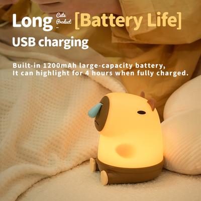 Созидательная комната Декорация LED Snottybara Ночной свет USB перезаряжаемый Мультфильм Животное питомник Силиконовая лампа