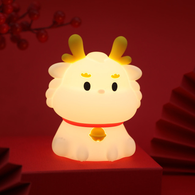 LED USB перезаряжаемая темнота Dragon Touch Мультфильм Милый декор спальни Силиконовый детский салон Столовая лампа Ночное освещение
