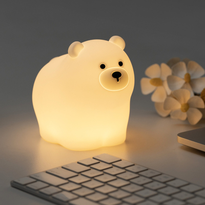 OEM Led Cute Cartoon Силиконовый Медвежьи Спящие лампы Usb Заряжаемая Ночная Лампа Детская спальня Кровать Ночное освещение