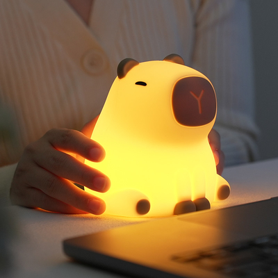 Новый симпатичный капибара Силиконовый ночной фонарь USB перезаряжаемый Led Pat лампа Время затуманивание декоративный стол Спящая ночная лампа